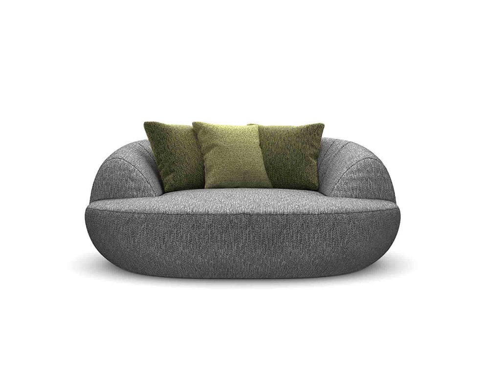 Palau Daybed with armrest and backrest in gray on a white background.