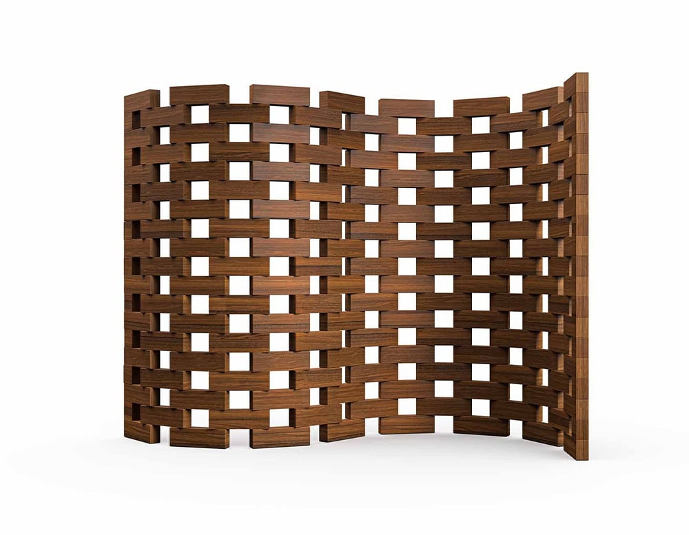 Zen Screen in wooden blocks on a white background.