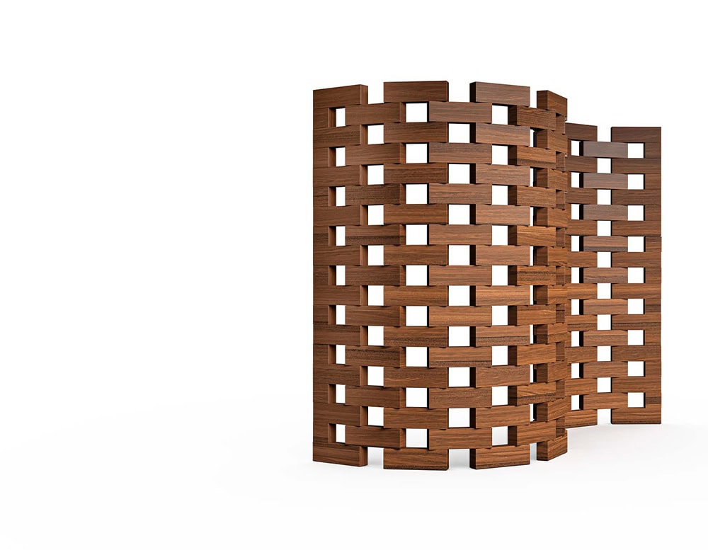 Zen Screen in wooden blocks on a white background.