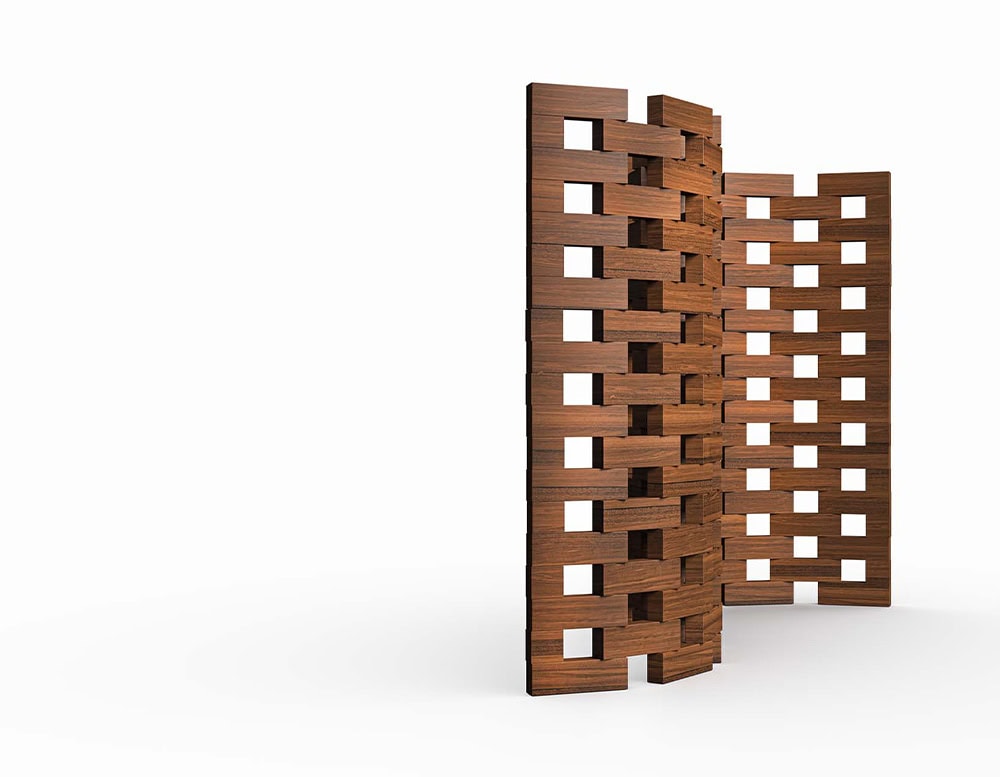 Zen Screen in wooden blocks on a white background.