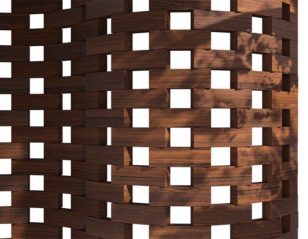 Zen Screen in wooden blocks on a white background.