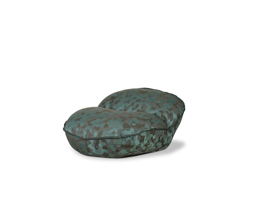 pouf made of non-slip fabric in Cloister and lido leather color tones on a white background