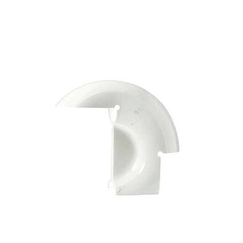 Flos Biagio lamp with irregular shape in silver on a white background.